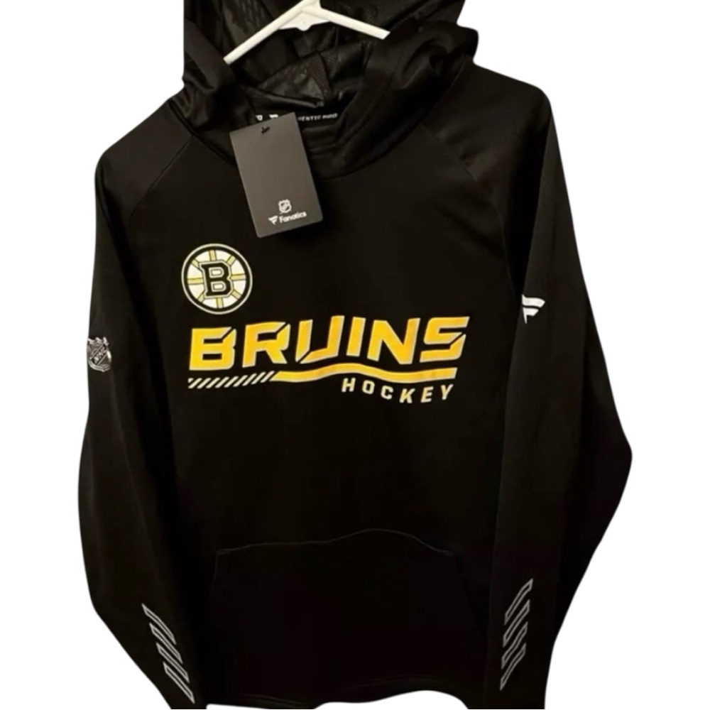 Mens Boston Bruins Sweatshirt Men’s Boston Bruins Hoodie NHL Authentic Pro LG